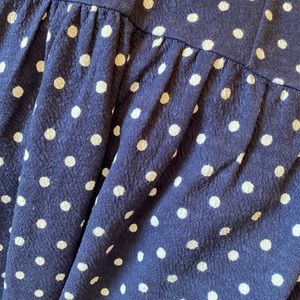 Navy Blue PolkaDotted Sleeveless Dress-Size XXL